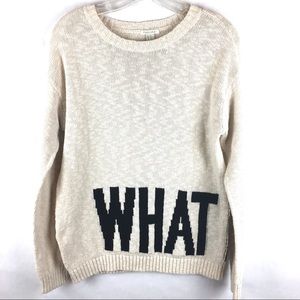 Forever 21 Novelty Sweater “Whatever” Medium
